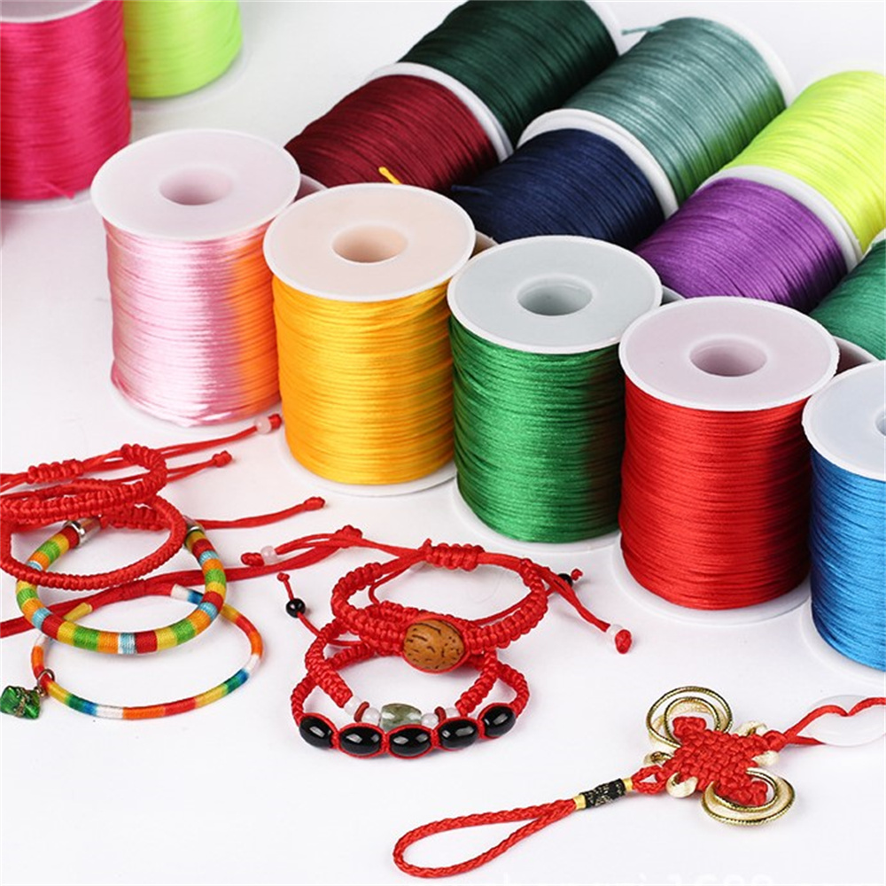 Knotting Cord Silk - Satin Rattail Poliéster Nylon Cabos, Corda