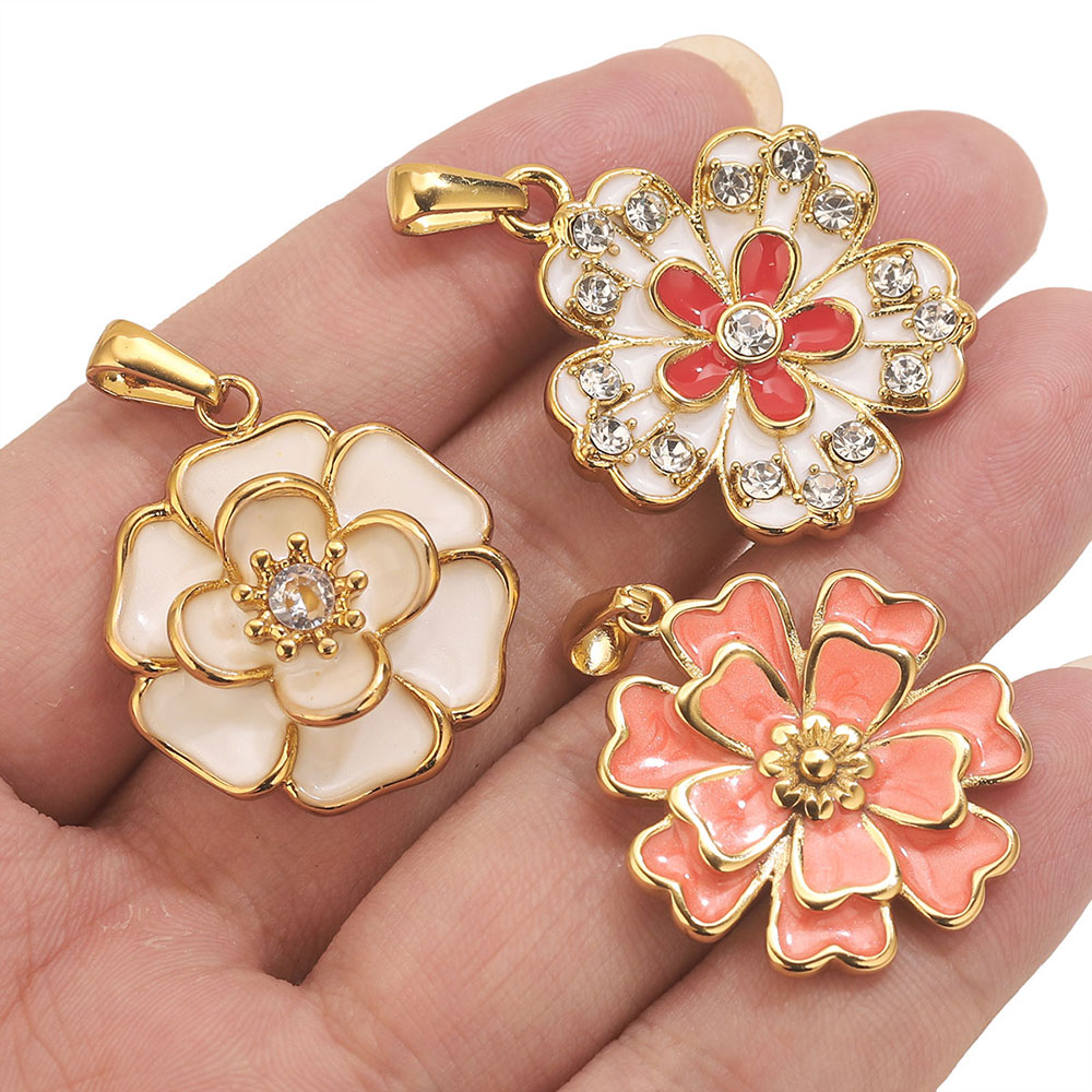 2 Peças Pingente Grande de Flo - Jewelry Making Materials Wholesale avaliação e preço