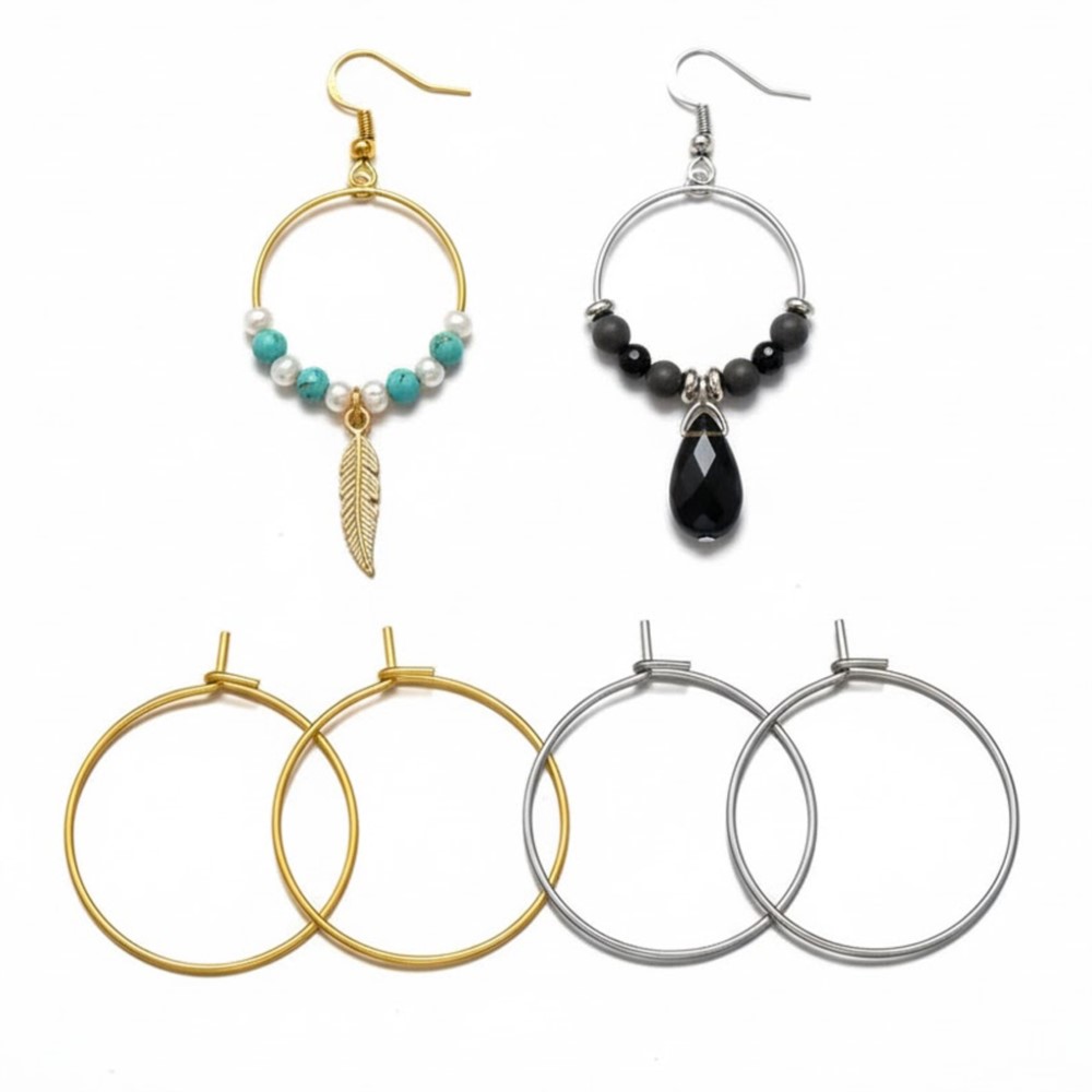 50 Peças de Brincos de Argola  - Jewelry Making Silver avaliação e preço