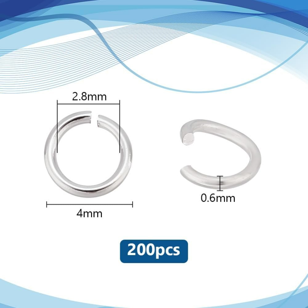200 peças 925 anéis de salto a - Jewelry Making Silver avaliação e preço