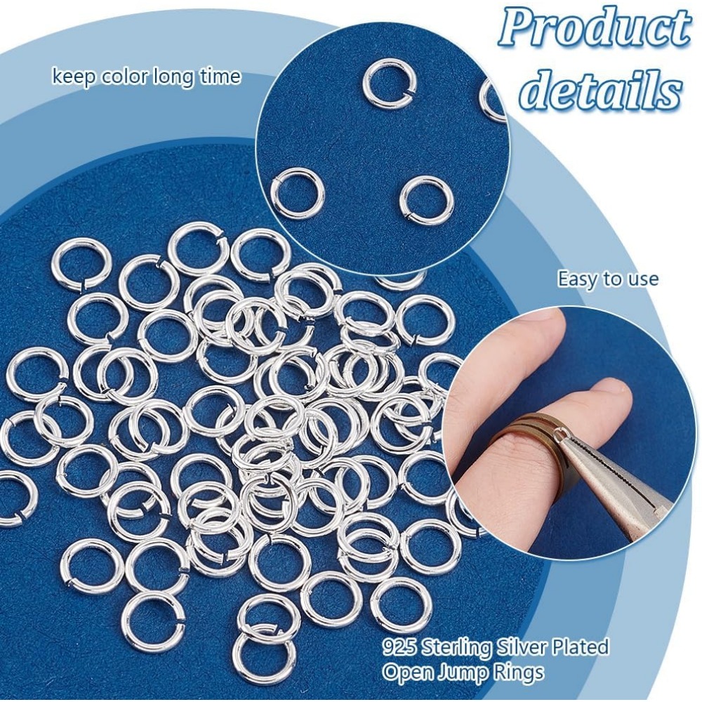 200 peças 925 anéis de salto a - Jewelry Making Silver avaliação e preço