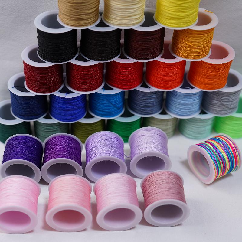 Novo 50m 0.8mm artesanato cabo - Knotting Cord Silk avaliação e preço